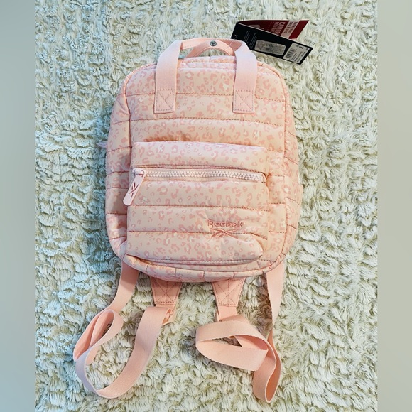 NWT Reebok Mini Backpack Pink Leopard Print - Picture 2 of 7